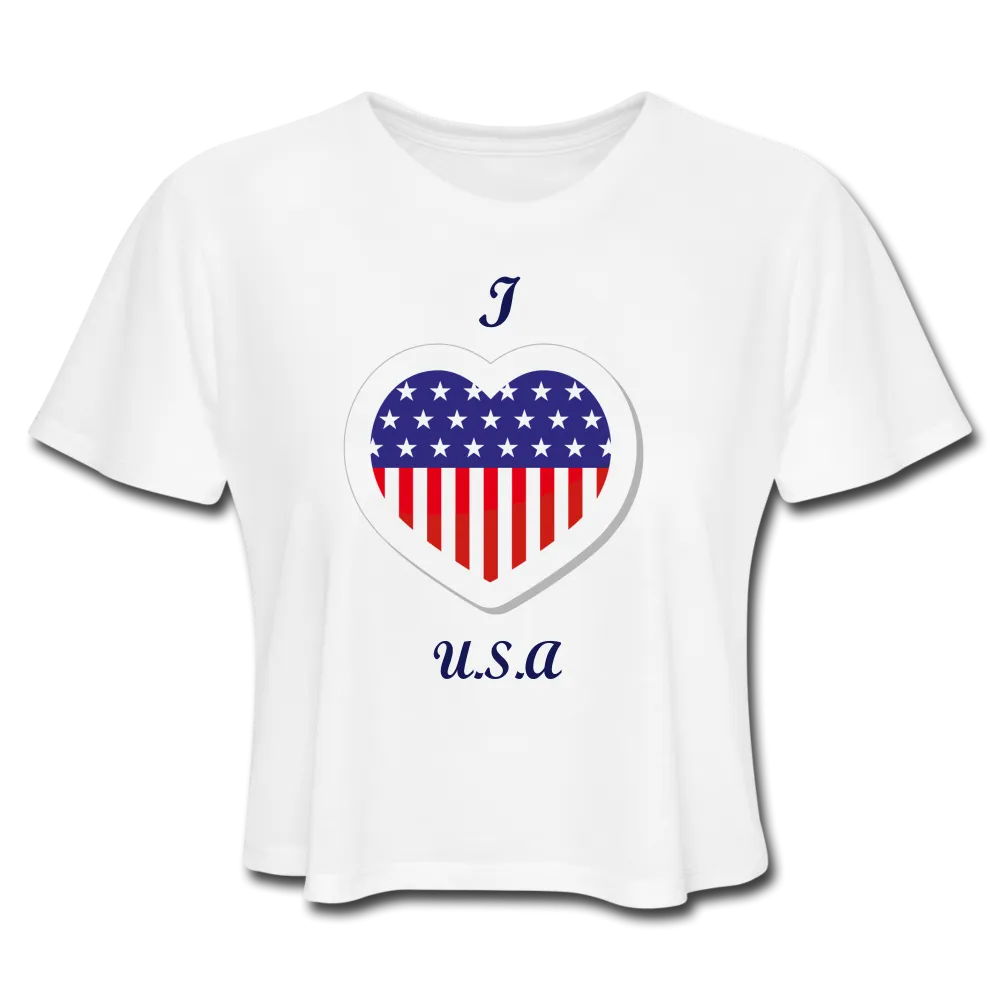 Women's Cropped T-Shirt - USA-1
