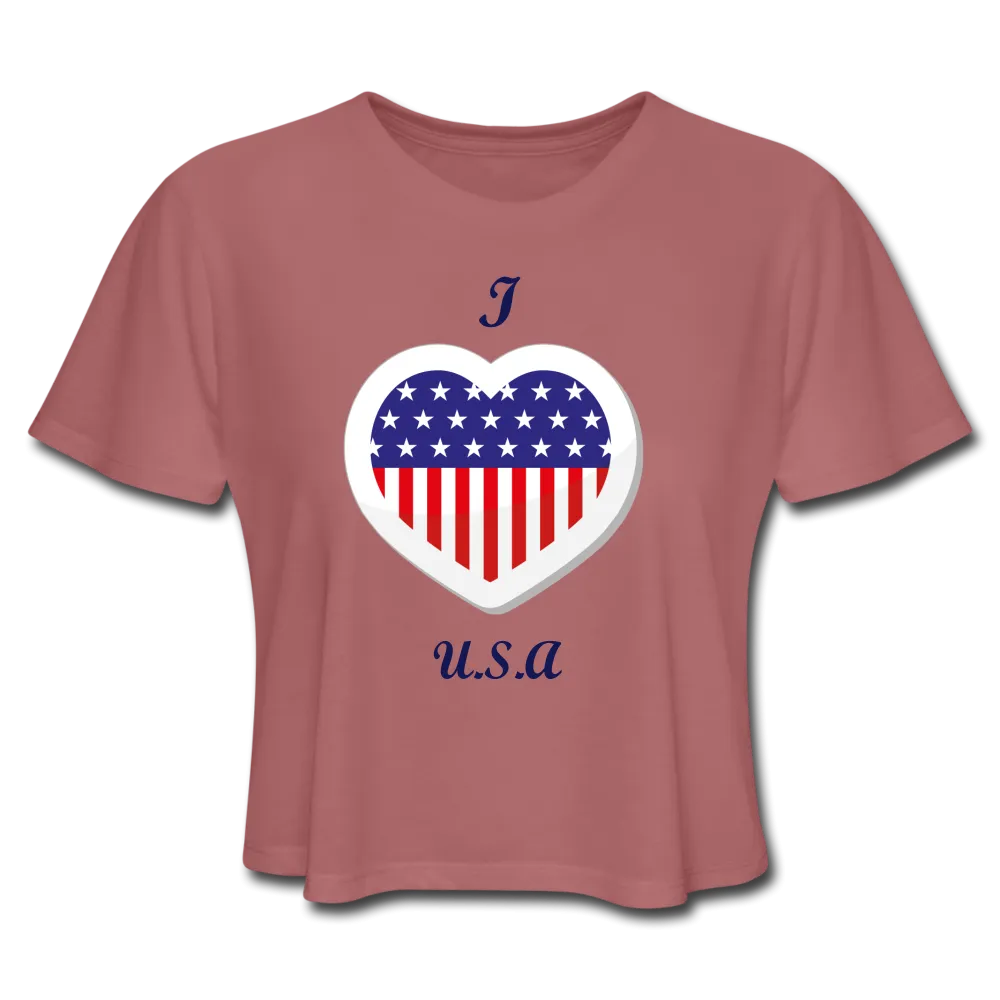 Women's Cropped T-Shirt - USA-1