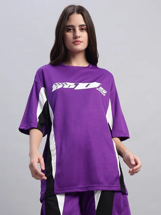 Women's Fifa Over-Sized T-Shirt (Purple)