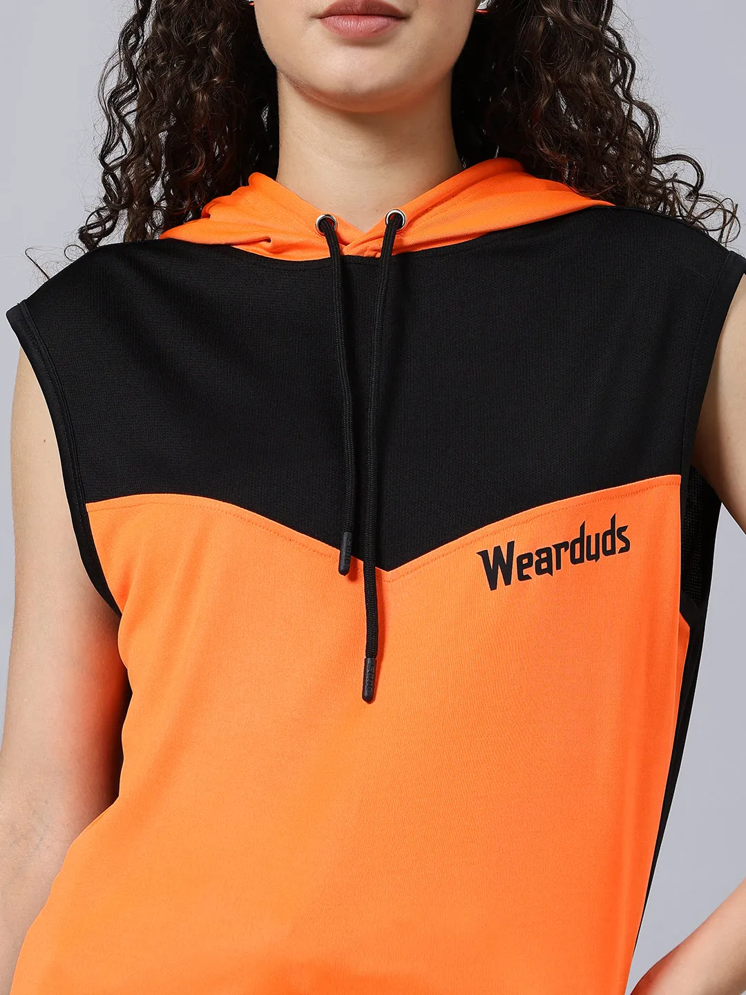 WOMEN'S FRANKY GYM T-SHIRT (ORANGE BLACK)