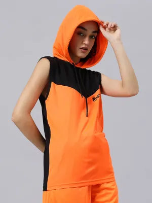WOMEN'S FRANKY GYM T-SHIRT (ORANGE BLACK)