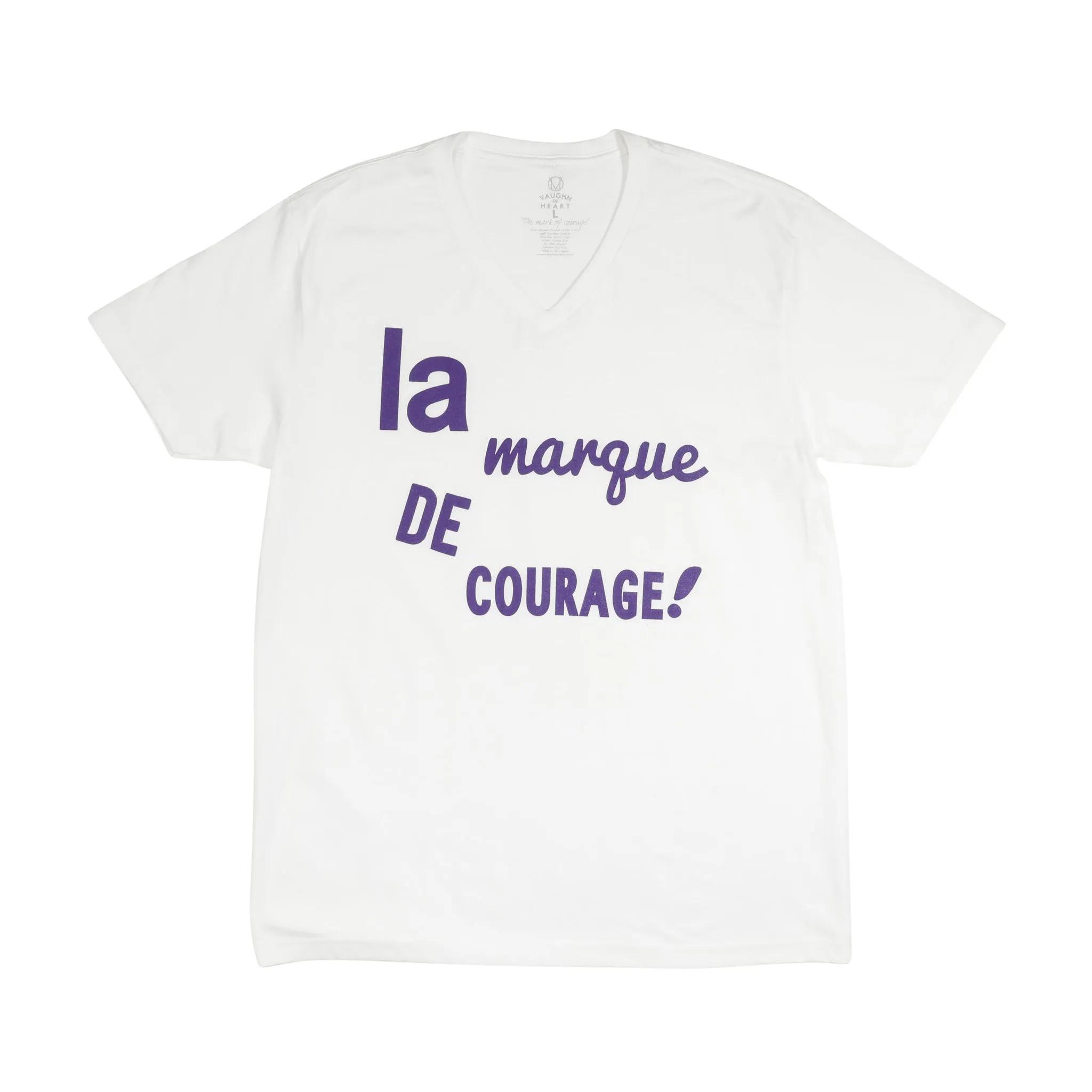 Women's - La Marque de Courage White V-Neck T-Shirt