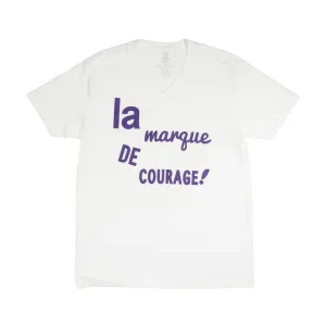 Women's - La Marque de Courage White V-Neck T-Shirt