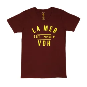 Women's - La Mer Maroon Crew Neck T-Shirt