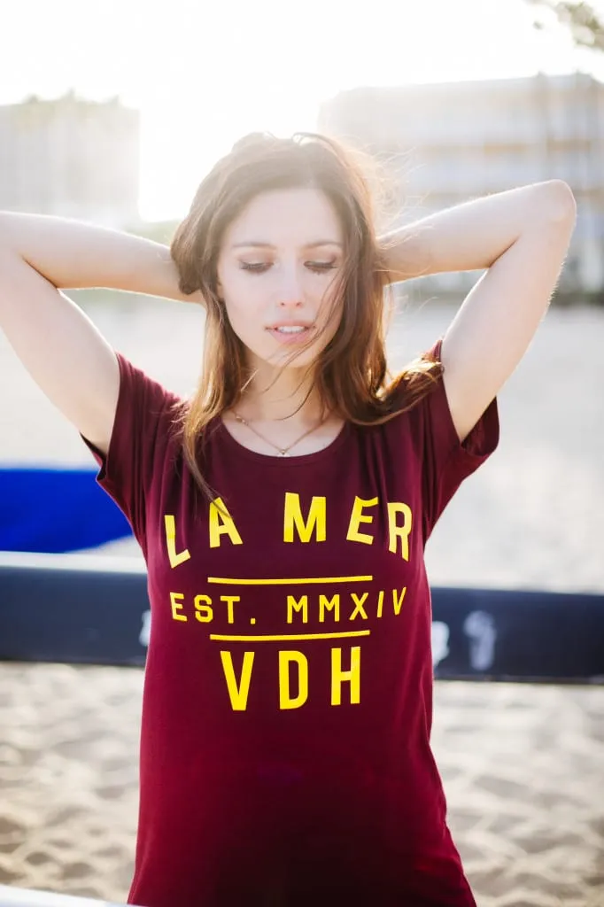 Women's - La Mer Maroon Crew Neck T-Shirt