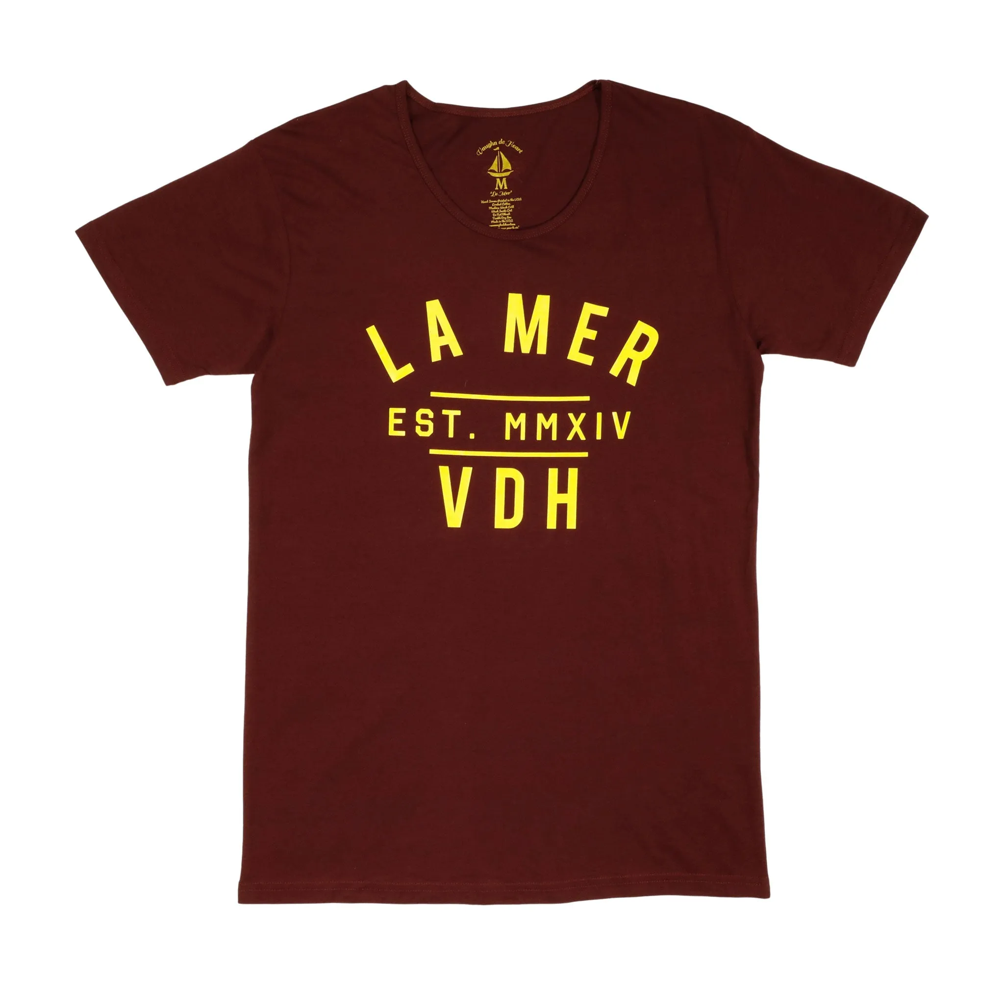 Women's - La Mer Maroon Crew Neck T-Shirt