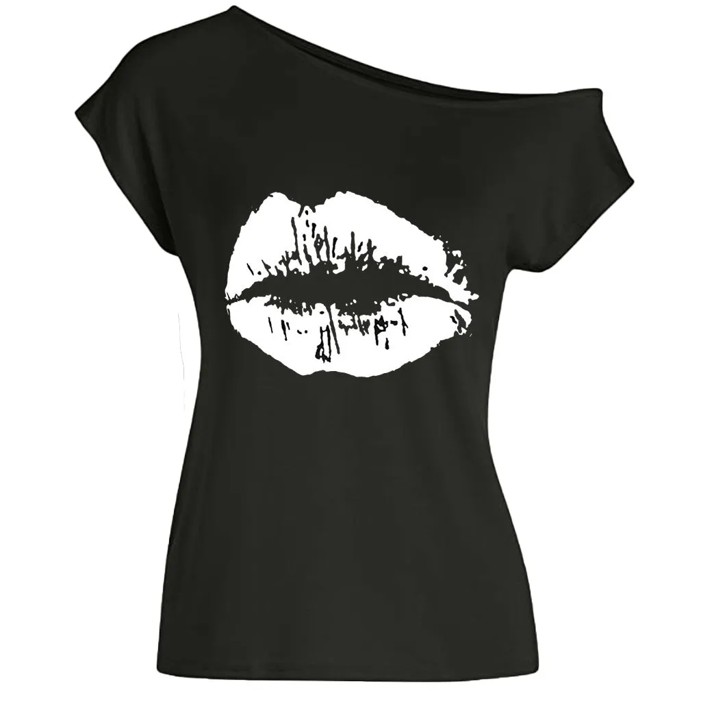 Women's Loose Shoulder Versatile Printed T-shirt