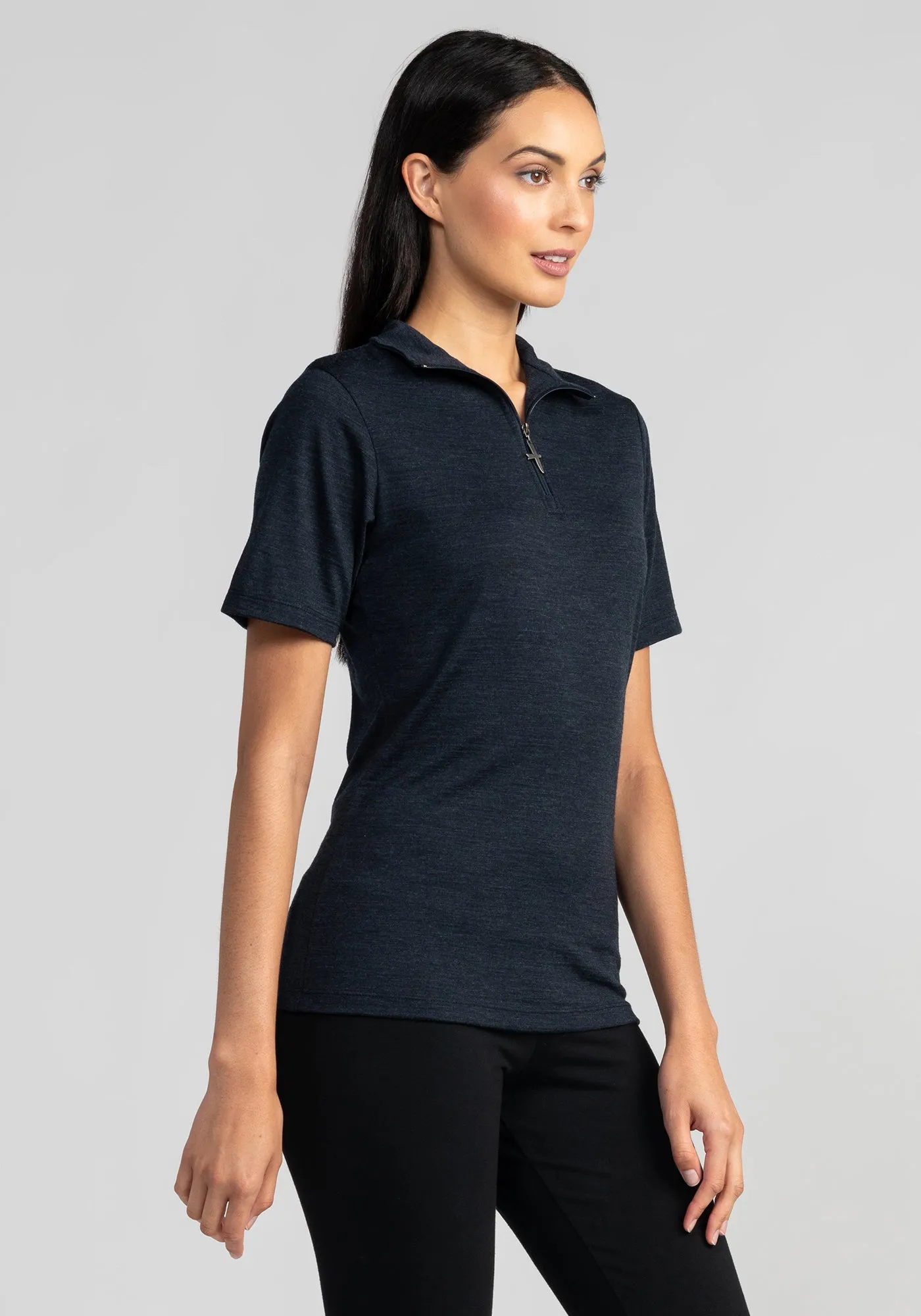Womens Merino Zip Tee