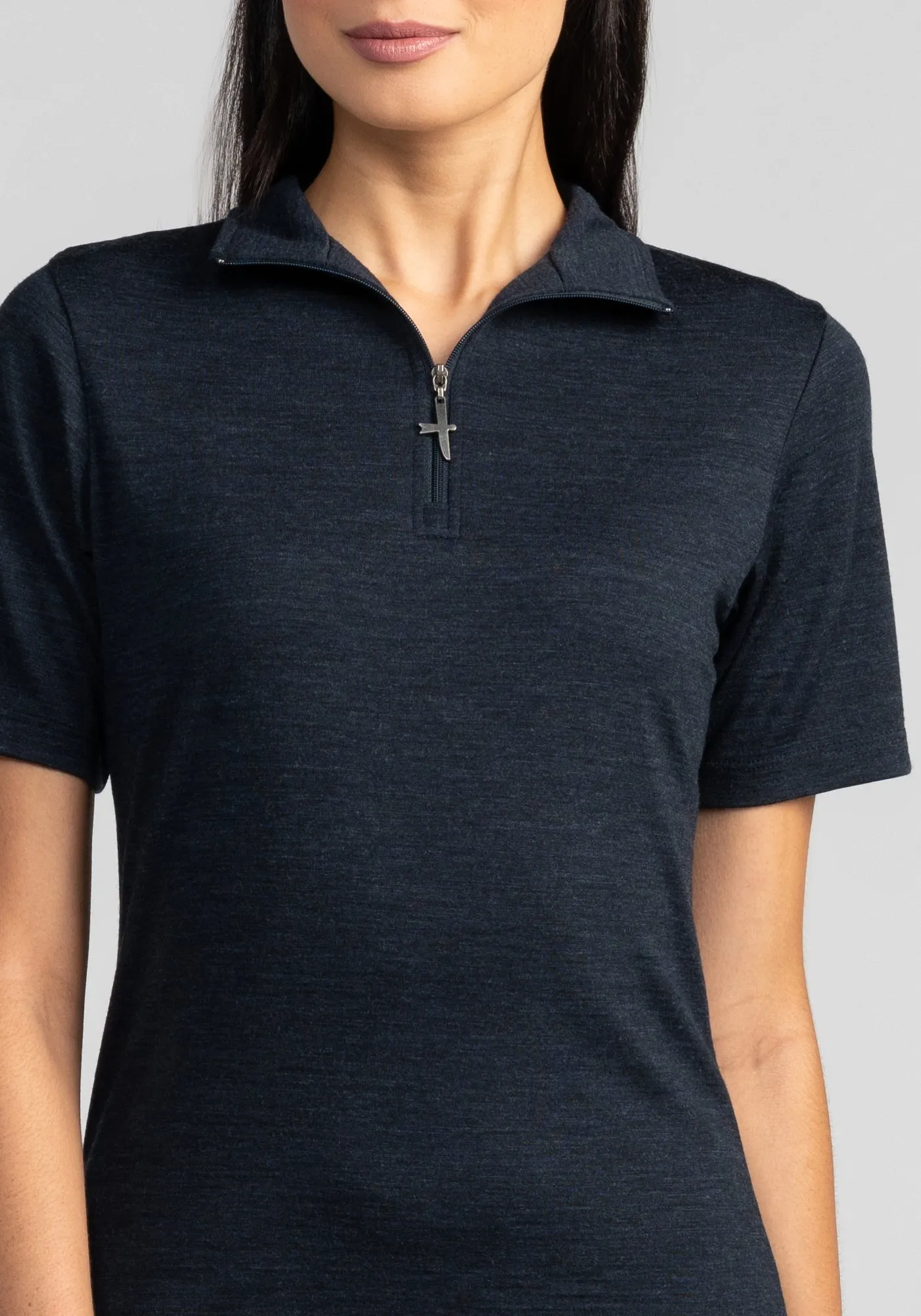 Womens Merino Zip Tee