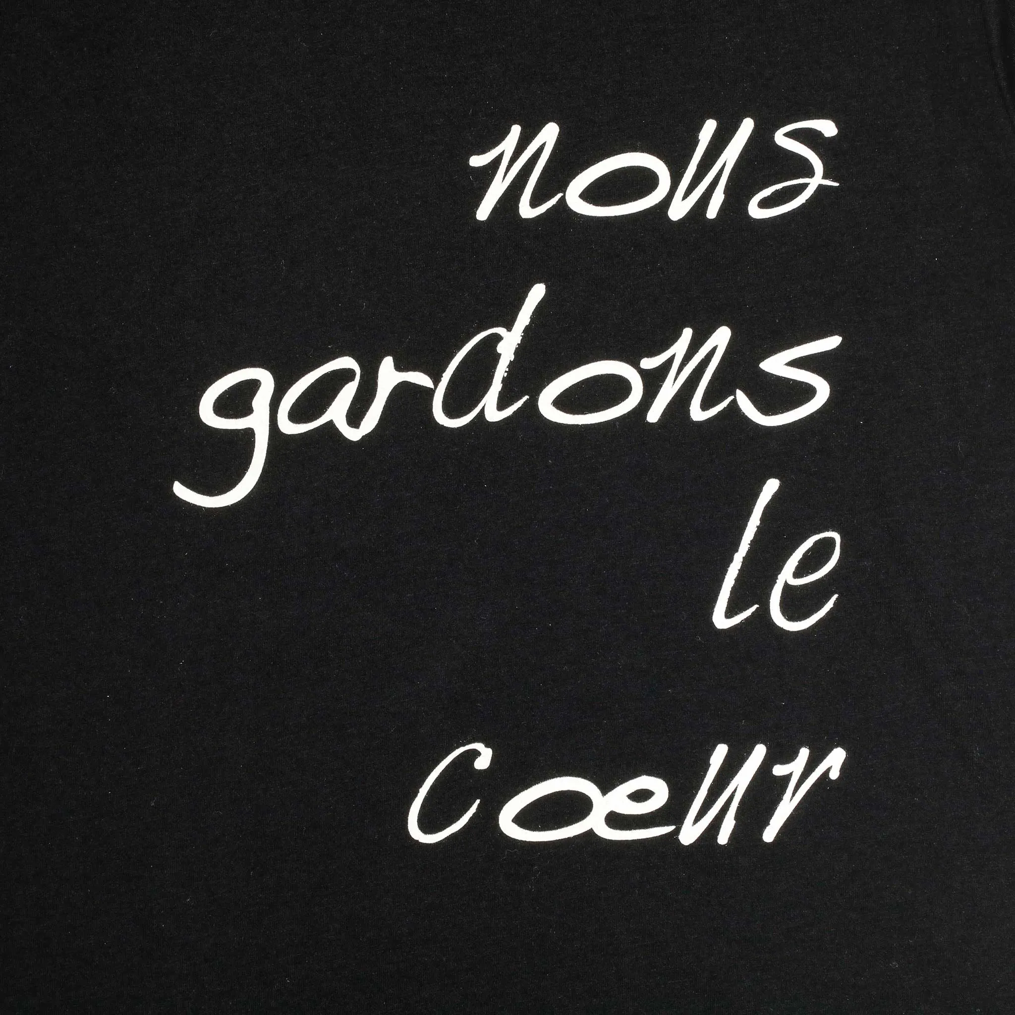 Women's - Nous gardons le coeur Black V-Neck T-Shirt