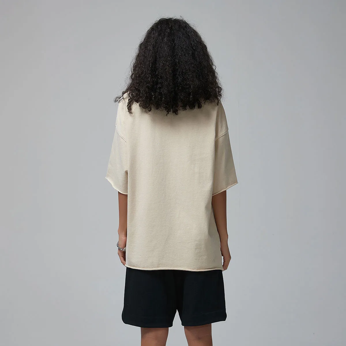 Women's Raw Edge 100 Cotton T Shirt 300gsm