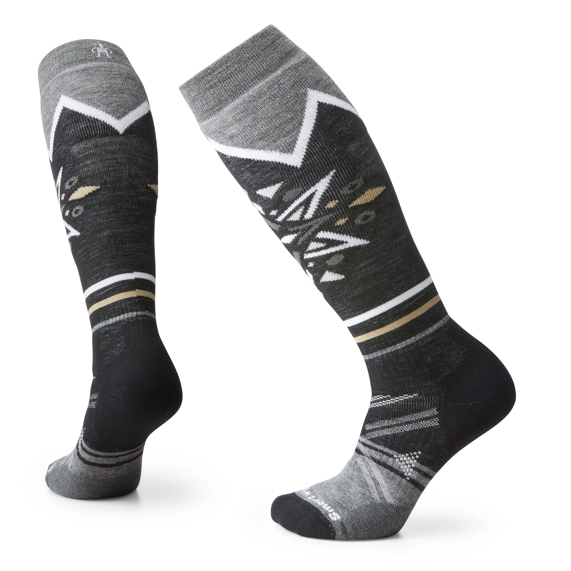 Women's Ski Full Cushion Mountain Snowflake Pattern OTC Socks