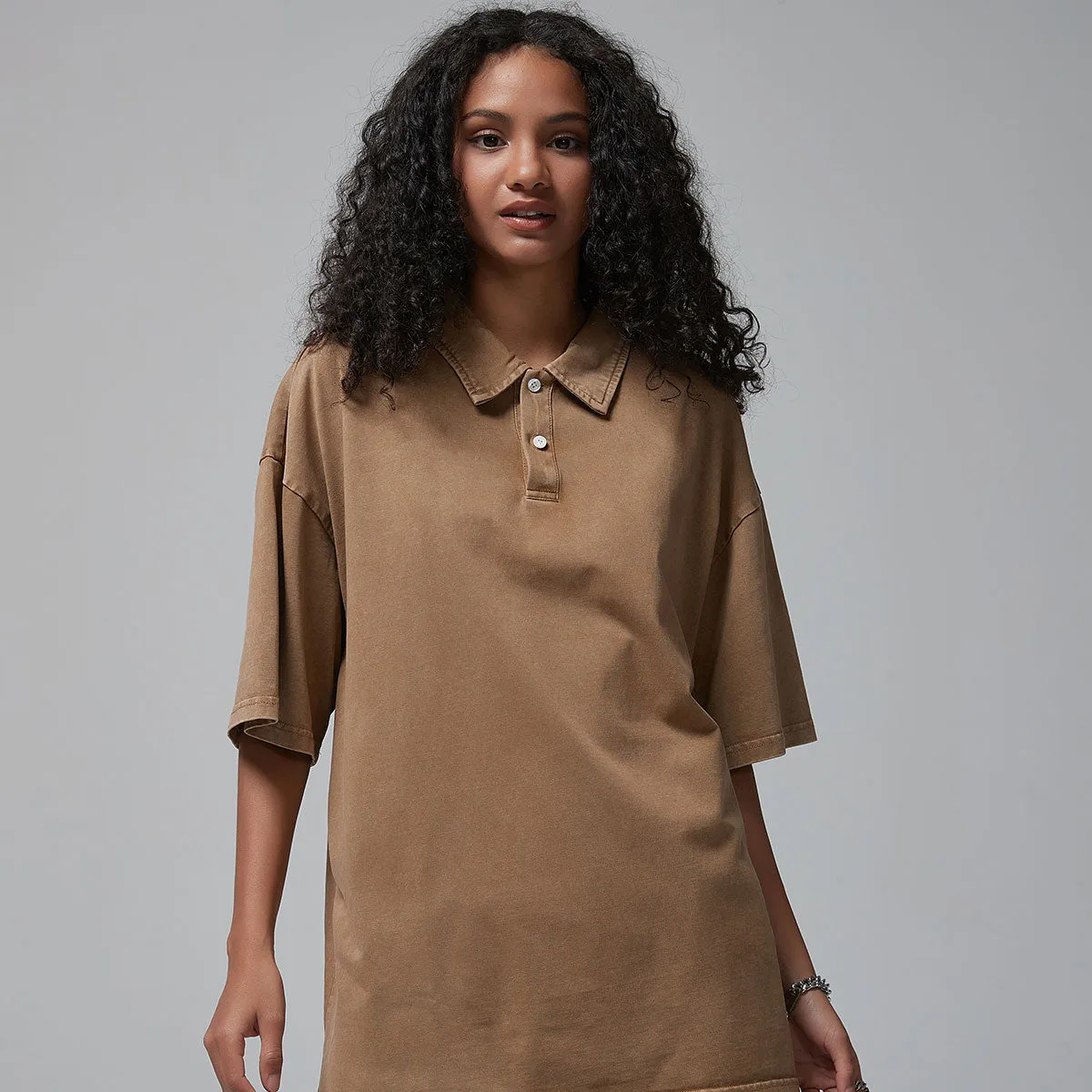Women's Stone Wash Heavy Collar Shirt 260gsm