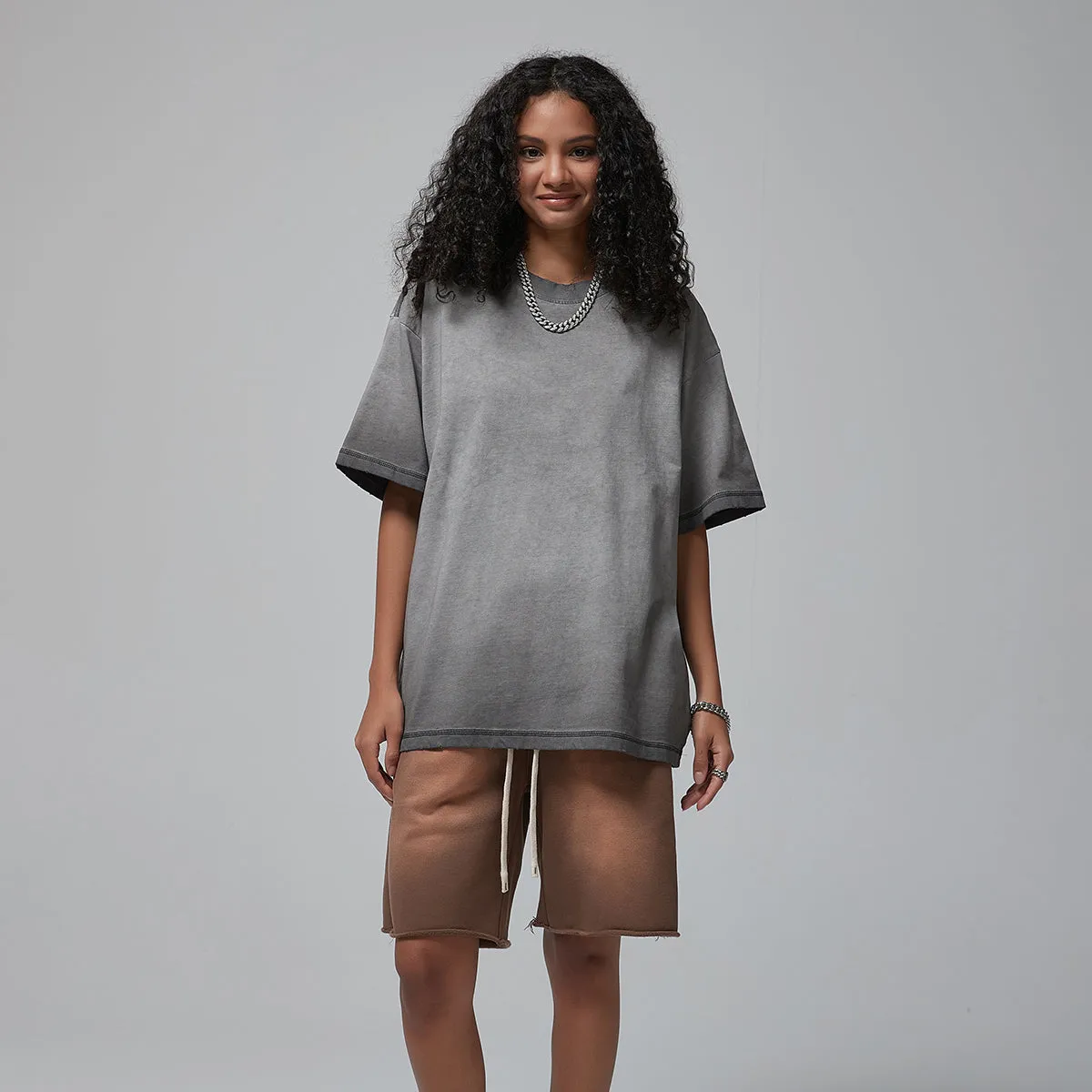 Women's Stone Wash Heavyweight Faded Tee 275gsm