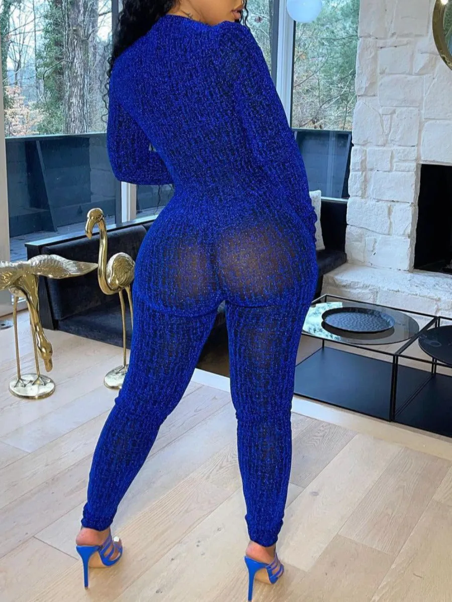 Women's Zipper Design Skinny Jumpsuit