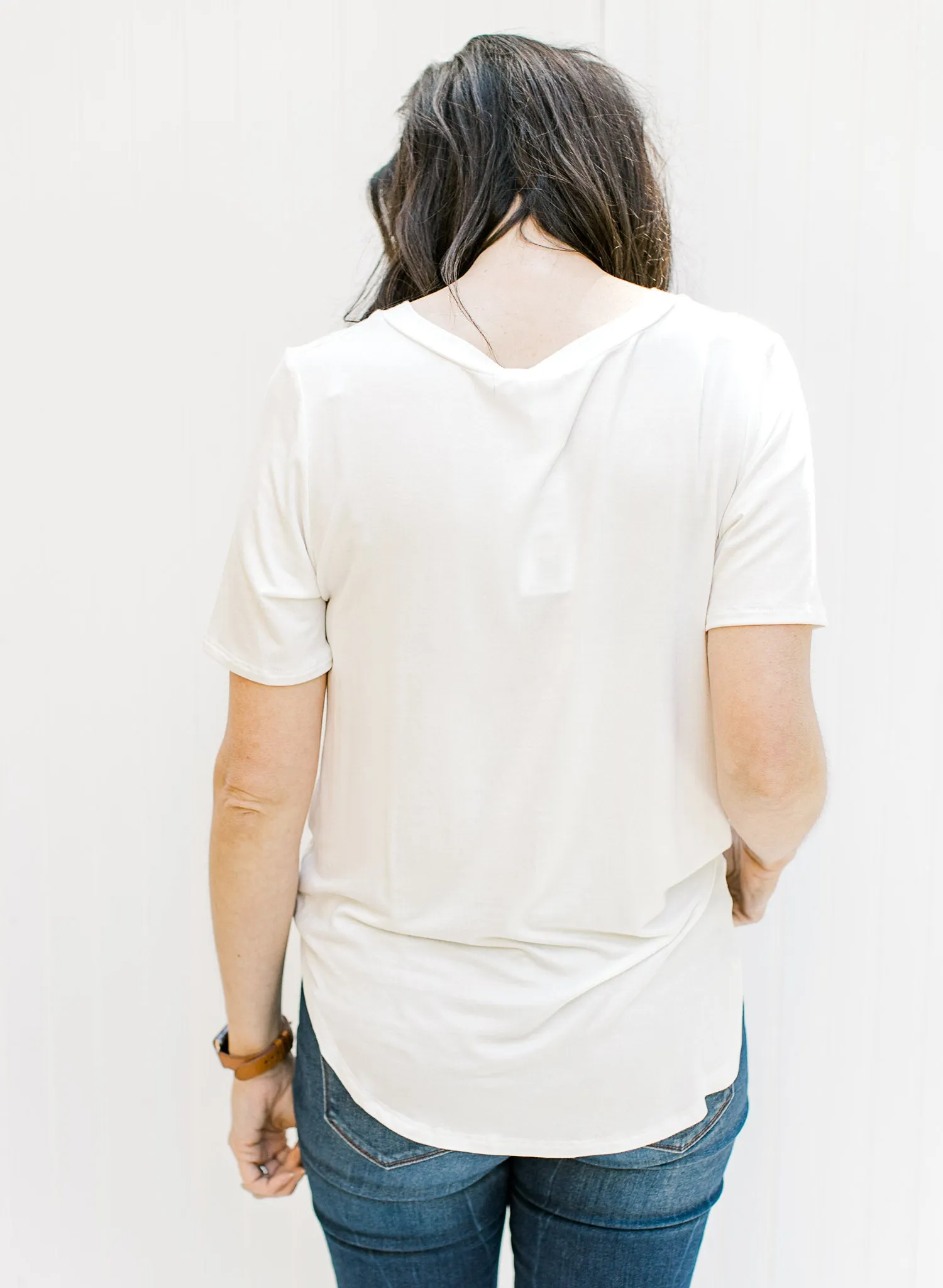 X Back to Basics V-Neck Tee in Ivory