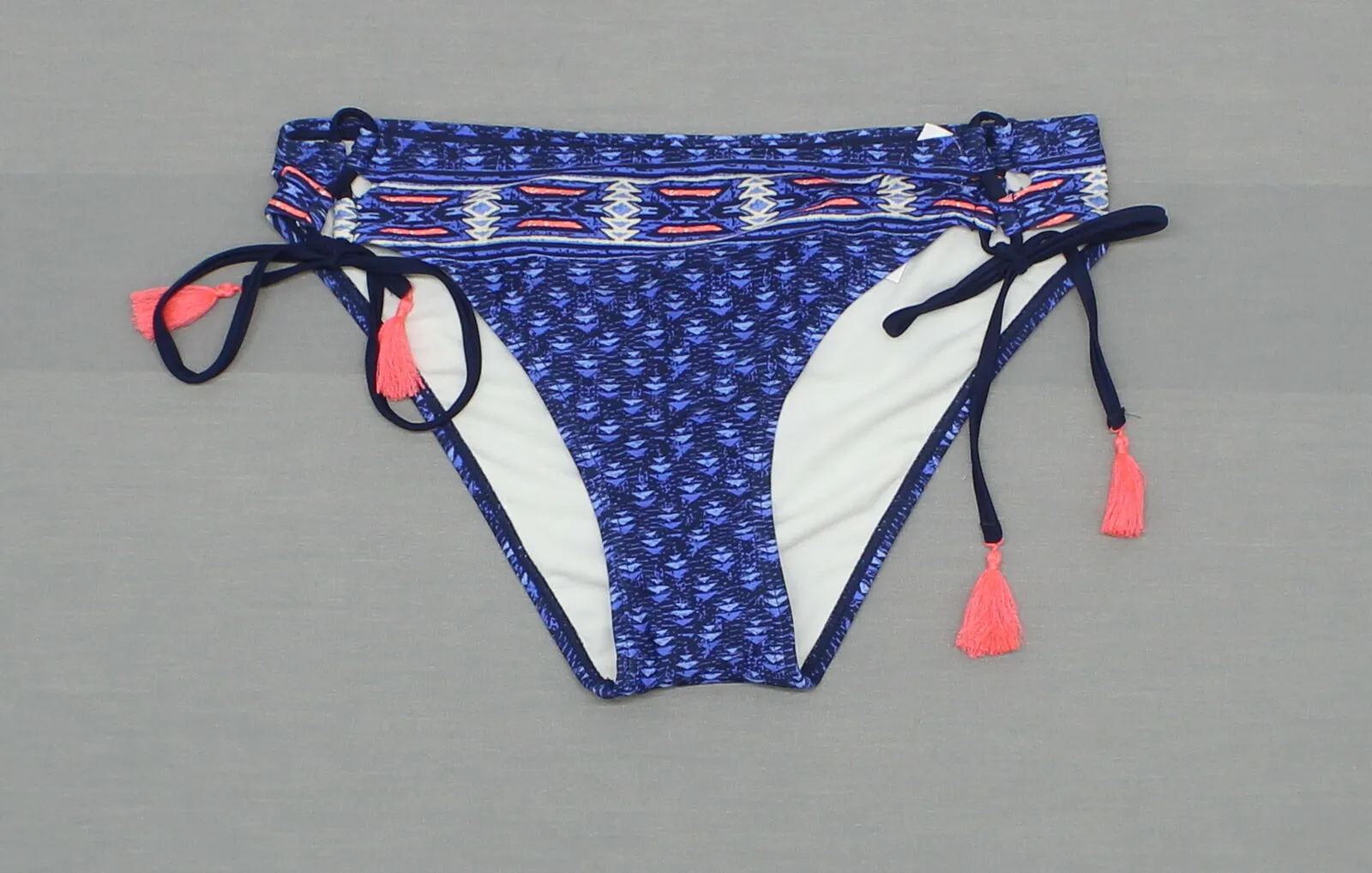 Xhilaration Women's Patterned Strappy Tassel Bikini Swim Bottom Blue Juniors XL