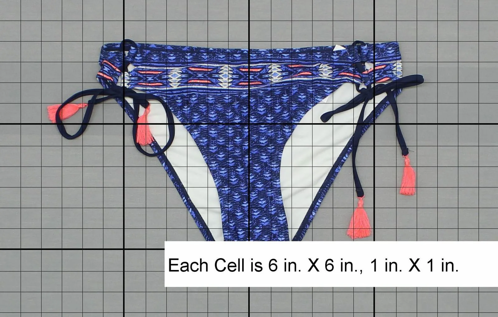 Xhilaration Women's Patterned Strappy Tassel Bikini Swim Bottom Blue Juniors XL