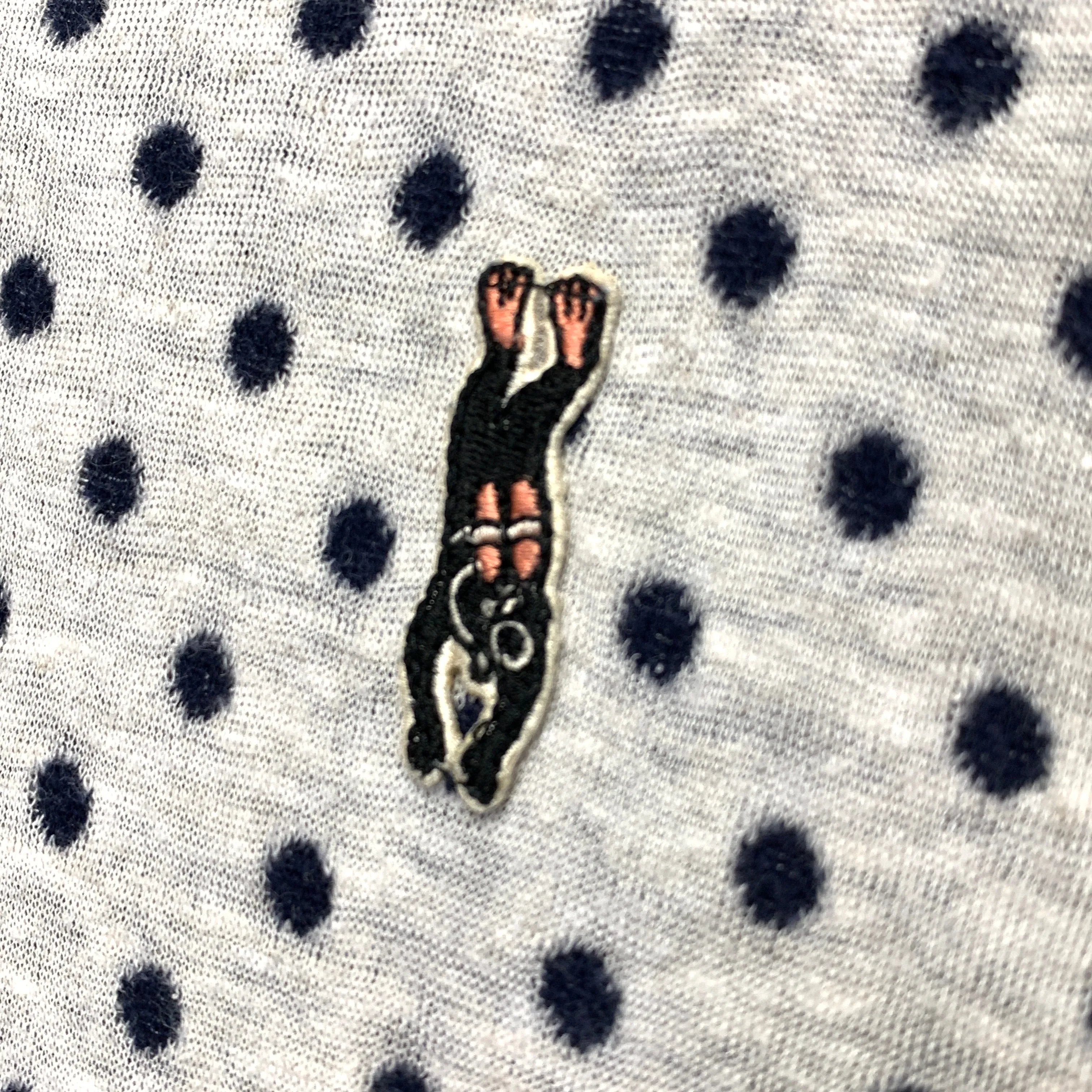 [XL] Kapital Diver Polka Dot Polo Shirt Grey