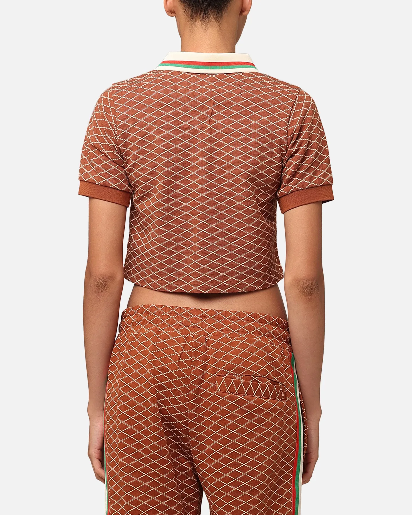XXIII Women's Cropped Printed Polo Shirt Brown
