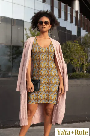 Yellow Flower African Print Dress
